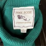 Pink Rose  Green Short Sleeve Turtleneck Tunic Sweater Size Large Photo 15