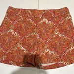 Talbots  Shorts Paisley 5” Middies Red/Orange Classic Mom Perfect Beach Short 6 Photo 0