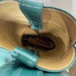 Justin Vintage Women’s Aqua Leather Cowboy Boots 7.5 D USA L3754 Western Rodeo Photo 7