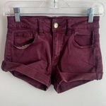 American Eagle Maroon Super Stretch Hi Rise Shortie Shorts Photo 1