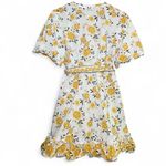 Joie  Tiered Puff Sleeve Floral Yellow and White Dress with Belt 8 Photo 6