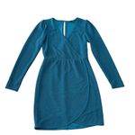 Speechless  Hunter Green Glitter Long Sleeve Wrap Dress Party Cocktail‎ Medium Photo 2