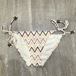 Eberjay Eberjey Pastel Pink Brown Orange Chevron Zig-Zag Striped Beaded String Bikini M Photo 3