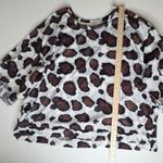 Umgee Leopard Print Knit Top Size 1XL Lightweight Sheer Oversized Slouchy Boho Brown Photo 7