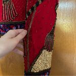 Laurence Kazar Vintage Silk Beaded Jacket Red Size Small 80s Funky Art to Wear Photo 12