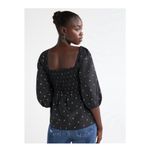 Free Assembly Womens Square Neck Washed Black Peplum Top, Size S 4 Photo 6