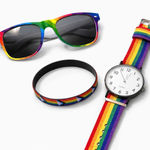 Rainbow Pride Watch + Sunglasses + Bracelet Set | Quartz Watch | LGBTQ+ Red Photo 0