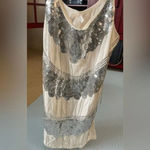 Christina Love Adjustable strap cami with sequins and beaded tassels. Size M Photo 3