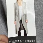 CHELSEA & THEODORE Cardigan Duster Sz L Mist Grey Heather Open Front Long Sleeve Gray Size L Photo 2