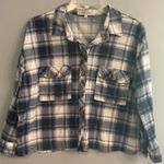 Eden & Olivia  Cropped Plaid Button-Up Shirt Photo 3