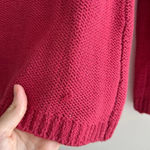 H&M Cable Knit Long Sleeve Sweater, Classic Woven Sweater, Pink/Red, Size Small Photo 11