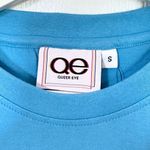 Queer Eye Vibrant Blue Short Sleeve Tee with Rainbow Sequin Heart, Size S Photo 4