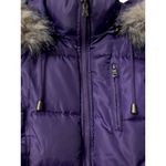 NWOT Women's Small Purple Puffer Vest Faux Fur Hooded Ski Resort Chalet Hiking Photo 7