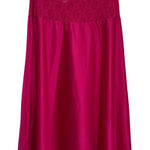 Bestform Vintage 60s Nylon Slip Skirt Lace Trim Fuchsia Midi Lingerie Sz L Pink Size L Photo 0