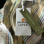 Marine layer NWT Laney Mini Dress Beachy Stripe Belted Ruffle Tencel Linen XS Photo 9