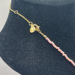 BaubleBar  Rose Quartz Semi-Precious Initial 'K' Necklace with Gold Hardwear Photo 7