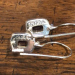 Vintage Emerald Cut Red Garnet Gemstone and Sterling Silver Drop Earrings Photo 4