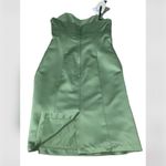 Alfred Angelo Cocktail Satin Strapless Mint Green Prom Formal Dress Sz 8 NWT Photo 2