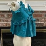 Romeo + Juliet Couture  turquoise ruffled crop top with lace up back / M … Photo 10