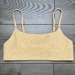 Athleta  Scoop Jacquard Swim Bikini Top Yellow White‎ Print Size Small Photo 1