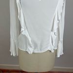 Free People  White Ruffle Long Sleeve Top Photo 5