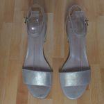 Free People  Marigold Sandal Ankle Block Heel Suede Leather Shimmer 38 (US 8) Photo 1