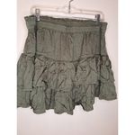 Aerie  Women's Size XL Tiered Ruffle Mini Skirt Olive Green Elastic Waist NWT Photo 1