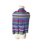 Soft striped boho blanket scarf Blue Photo 2