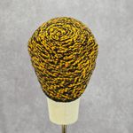 Yellow Black Crochet Knit Bucket Cap Hat Fun Vintage Y2K Funky Beanie Photo 3
