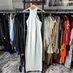 Marcella NYC Small White Knit Halter High Neck Sleeveless Maxi Slit Dress Photo 1