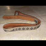 Womens Vintage Leather‎ Belt South American Black & White Textile Woven Size 32 Photo 5