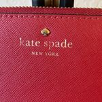 Kate Spade : Cherry Red Saffiano Zip-Around- Gold Tone- Accordion Wallet Photo 1