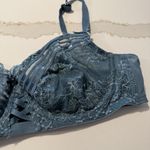 Cacique Blue Lace Bra 44C Underwire Unlined Balconette Photo 5