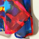 Peter Nygard  women's large multicolor roll sleeve tunic red beaded sheer light Photo 4