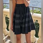 Free People Full Swing Embroidered Black Mini Dress Midi Skirt + Pockets Photo 12