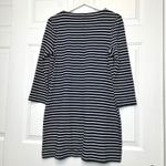 J.Crew  Navy White Stripe 3/4 Sleeve Shift Dress Size Medium Photo 3