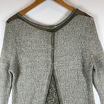 Tempo Paris Women's Knit Sweater Italian Wool Blend Lace Back Olive Green Photo 8
