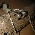 Monet St. Jude Interlocking Rings Chain Necklace Monet Hoop Post Earrings Set Silver Photo 3