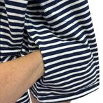 Denim&Co Navy White Nautical Stripes Stretch Full Zip Up Hoodie Jacket Womens 1X Blue Photo 2