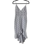 Angel Biba  Baby Blue Lace Asymmetrical Hem Fitted Dress Women’s Size Medium Photo 3