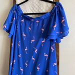 19 Cooper NWOT  blue & pink flamingo print short sleeve dress Photo 1