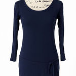 Lara Basic Women’s S Navy Blue Long Sleeve Tunic Top | Belted Waist | Made in Po Photo 0