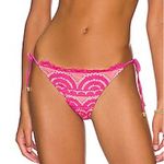 Anthropologie NWT PilyQ Pink Lace Side Tie Teeny String Bikini Bottom Sz Medium Photo 6