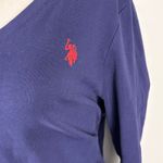 U.S. Polo Assn. Dark Purple V Neck Long Sleeve Shirt Women’s Size XL Preppy Photo 4