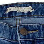 Free People  Ladies Denim Skinny Blue Jeans Distressed Knee Holes ~ Size 25 Photo 4