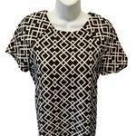 ZARA  Basic Geometric Black White Dress Sz L Short Sleeve Boxy Fit Business Photo 1