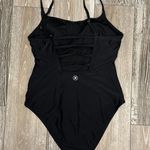 Hurley Sz XL One Piece Black Swimsuit W Cut Out Design In Back Photo 6