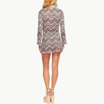 Ramy Brook NWT  Cassie Crochet Knit Boho Mini Dress | Sz Small | Black & Silver Photo 4