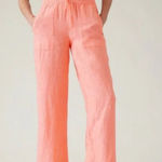 Athleta Retreat Linen High Rise Wide Leg Pant 14 Petite Photo 0