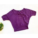 American Eagle Womens  Purple Flowy Ranglan Shirt - Sz S Photo 1